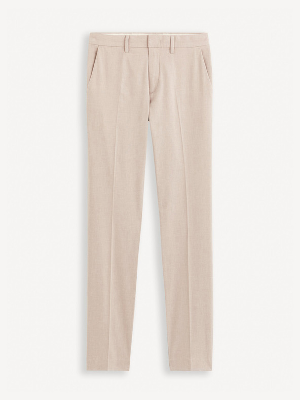 Celio Béžové pánske chino nohavice Celio Gosi
