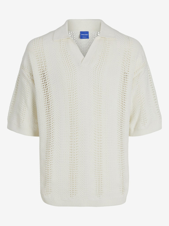 Jack & Jones Krémová Pánska polokošeľa Jack & Jones Wavy