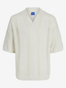 Jack & Jones Krémová Pánska polokošeľa Jack & Jones Wavy