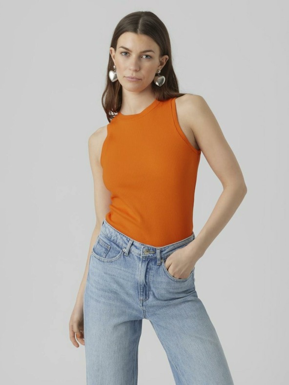 AWARE by VERO MODA Oranžové dámske rebrované základné tielko AWARE by VERO MODA Lavender