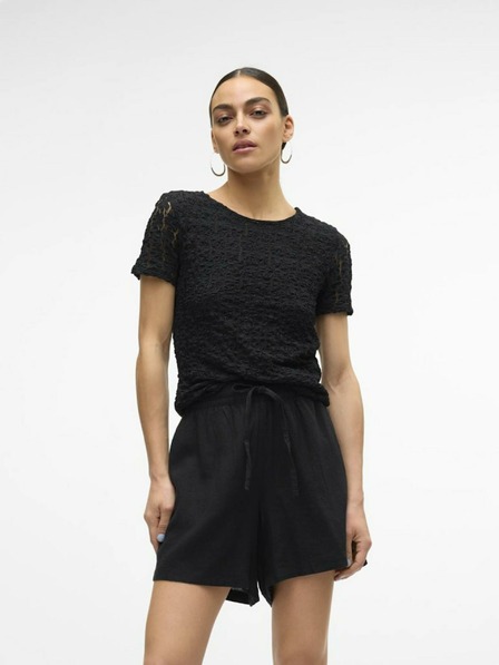 AWARE by VERO MODA Čierna dámska čipkovaná košeľa AWARE by VERO MODA Vania