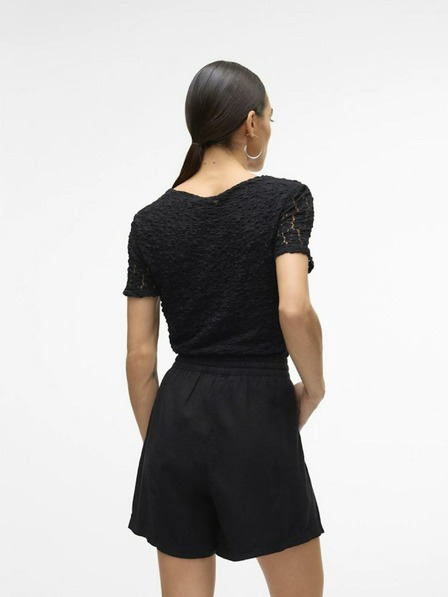 AWARE by VERO MODA Čierna dámska čipkovaná košeľa AWARE by VERO MODA Vania