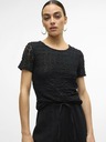 AWARE by VERO MODA Čierna dámska čipkovaná košeľa AWARE by VERO MODA Vania