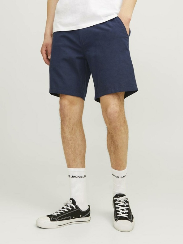 Jack & Jones Tmavomodré pánske chino šortky s plátnom Jack & Jones Ace