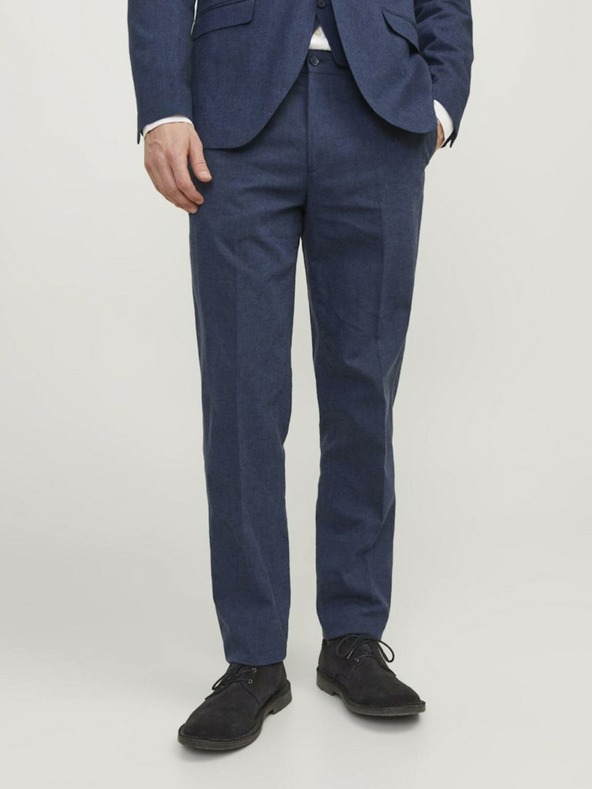 Jack & Jones Tmavomodré pánske plátené šortky Jack & Jones Riviera
