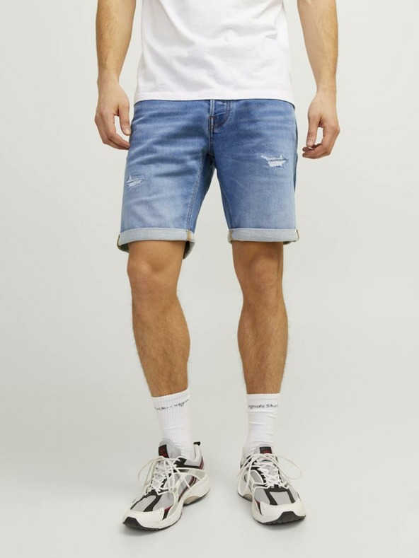 Jack & Jones Modré pánske džínsové šortky Jack & Jones Rick