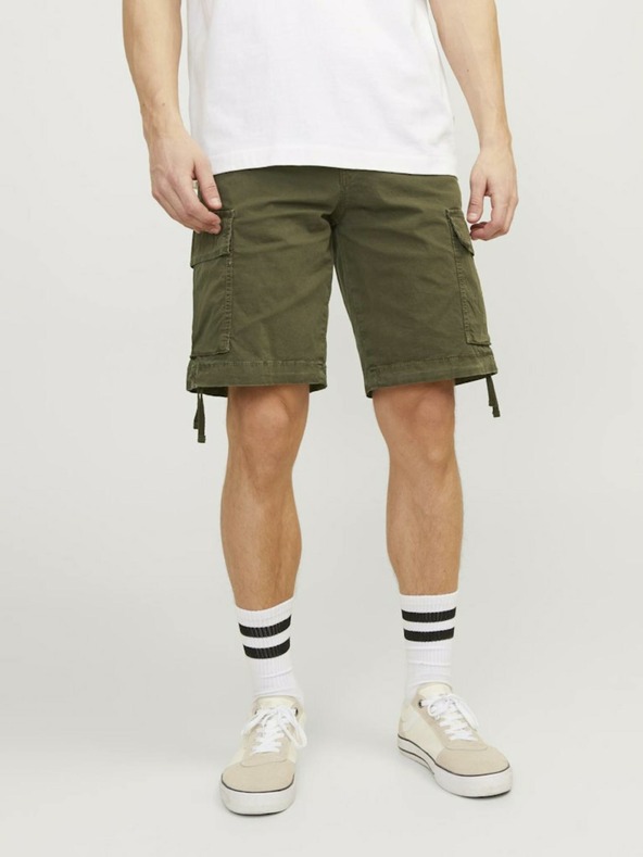 Jack & Jones Khaki Pánske kargo šortky Jack & Jones Cole