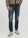 Jack & Jones Tmavomodré pánske džínsy rovného strihu Jack & Jones Mike
