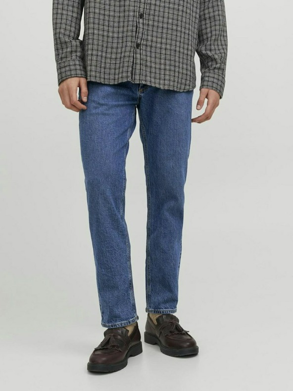 Jack & Jones Modré pánske džínsy úzkeho strihu Jack & Jones Clark