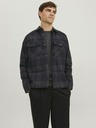 Jack & Jones Tmavo šedá pánska košeľa Jack & Jones Roy Checked Overhirt