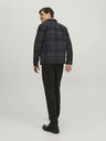 Jack & Jones Tmavo šedá pánska košeľa Jack & Jones Roy Checked Overhirt