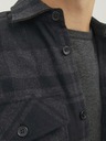 Jack & Jones Tmavo šedá pánska košeľa Jack & Jones Roy Checked Overhirt