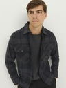 Jack & Jones Tmavo šedá pánska košeľa Jack & Jones Roy Checked Overhirt