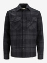Jack & Jones Tmavo šedá pánska košeľa Jack & Jones Roy Checked Overhirt
