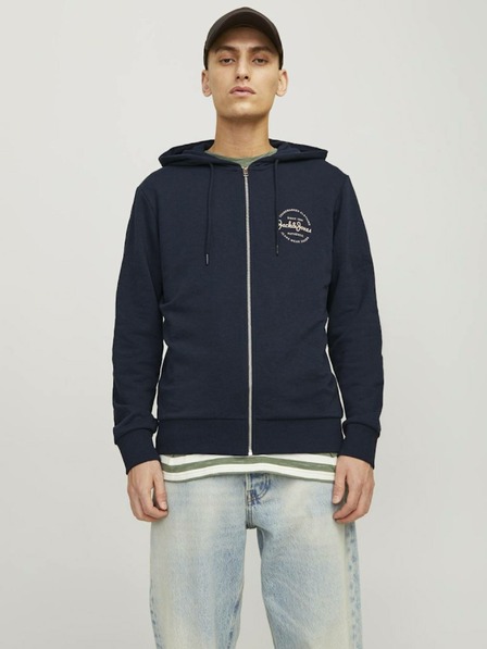 Jack & Jones Tmavomodrá pánska mikina Jack & Jones Forest s kapucňou na zips