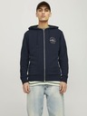 Jack & Jones Tmavomodrá pánska mikina Jack & Jones Forest s kapucňou na zips