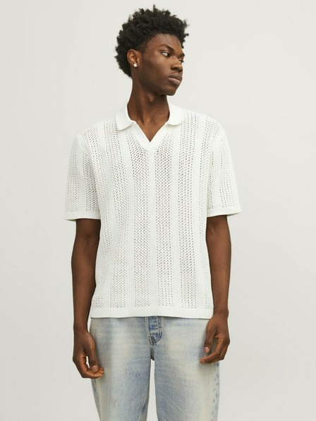 Jack & Jones Krémová pánska polokošeľa Jack & Jones Taormina