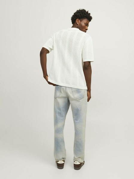 Jack & Jones Krémová pánska polokošeľa Jack & Jones Taormina