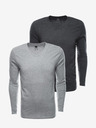 Ombre Clothing Pánske tričko s dlhým rukávom bez potlače - mix 2 ks v balení V1 Z41 basic