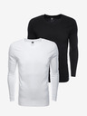 Ombre Clothing Pánske tričko s dlhým rukávom bez potlače - mix 2 kusov v balení V2 Z41 basic