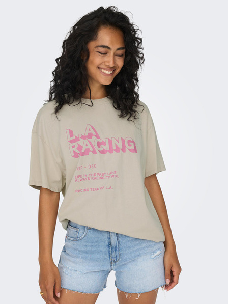 ONLY Béžové dámske tričko ONLY Lina Oversized