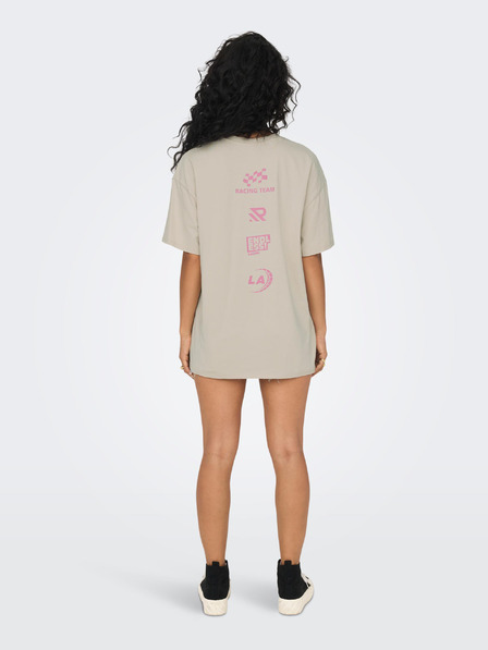 ONLY Béžové dámske tričko ONLY Lina Oversized
