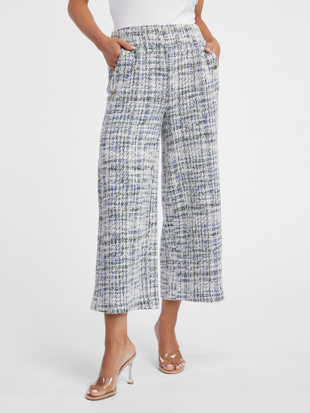 Orsay Modré a krémové dámske tvídové culottes ORSAY