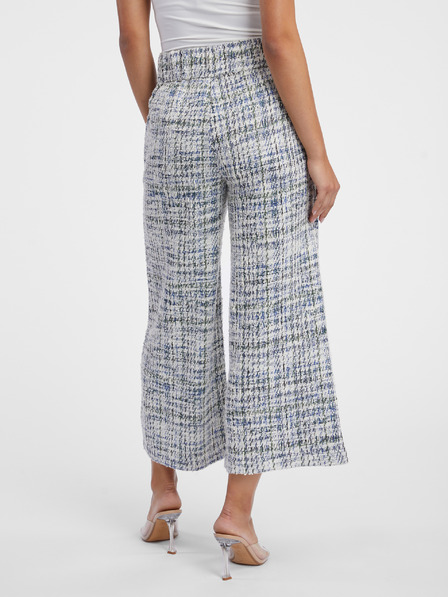 Orsay Modré a krémové dámske tvídové culottes ORSAY