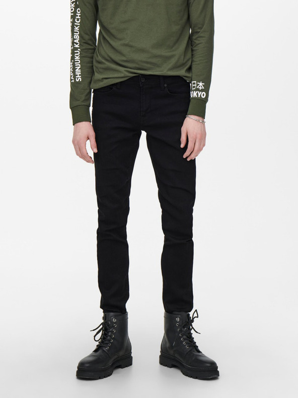 ONLY & SONS Čierne slim fit džínsy ONLY & SONS Loom