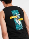 Ombre Clothing Pánske bavlnené tielko s potlačou Summer Vibe - čierne V1 OM-TSTT-0191 Ombre oblečenie