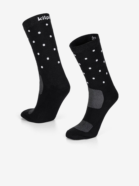 Kilpi Čierne unisex športové ponožky s bodkami Kilpi DOTS