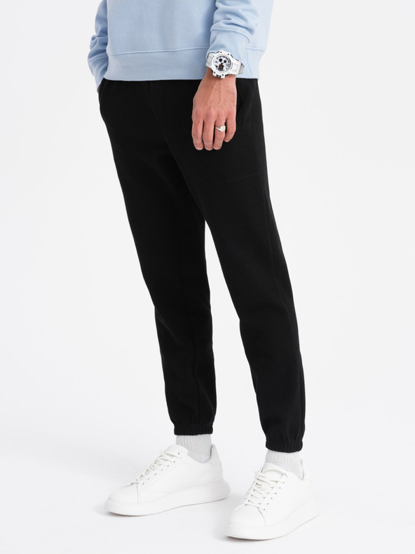 Ombre Clothing Čierne pánske tepláky Ombre Oblečenie CARROT