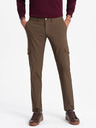 Ombre Clothing Khaki pánske cargo nohavice Ombre Oblečenie