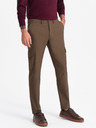 Ombre Clothing Khaki pánske cargo nohavice Ombre Oblečenie