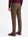 Ombre Clothing Khaki pánske cargo nohavice Ombre Oblečenie
