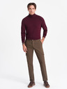 Ombre Clothing Khaki pánske cargo nohavice Ombre Oblečenie