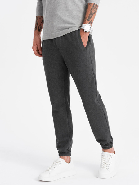 Ombre Clothing Tmavošedé pánske tepláky Ombre Oblečenie CARROT