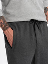 Ombre Clothing Tmavošedé pánske tepláky Ombre Oblečenie CARROT