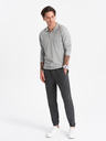 Ombre Clothing Tmavošedé pánske tepláky Ombre Oblečenie CARROT