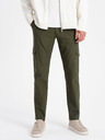 Ombre Clothing Tmavo zelené pánske cargo nohavice Ombre Oblečenie