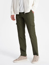 Ombre Clothing Tmavo zelené pánske cargo nohavice Ombre Oblečenie