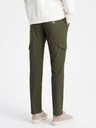 Ombre Clothing Tmavo zelené pánske cargo nohavice Ombre Oblečenie