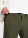 Ombre Clothing Tmavo zelené pánske cargo nohavice Ombre Oblečenie