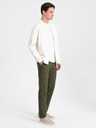 Ombre Clothing Tmavo zelené pánske cargo nohavice Ombre Oblečenie