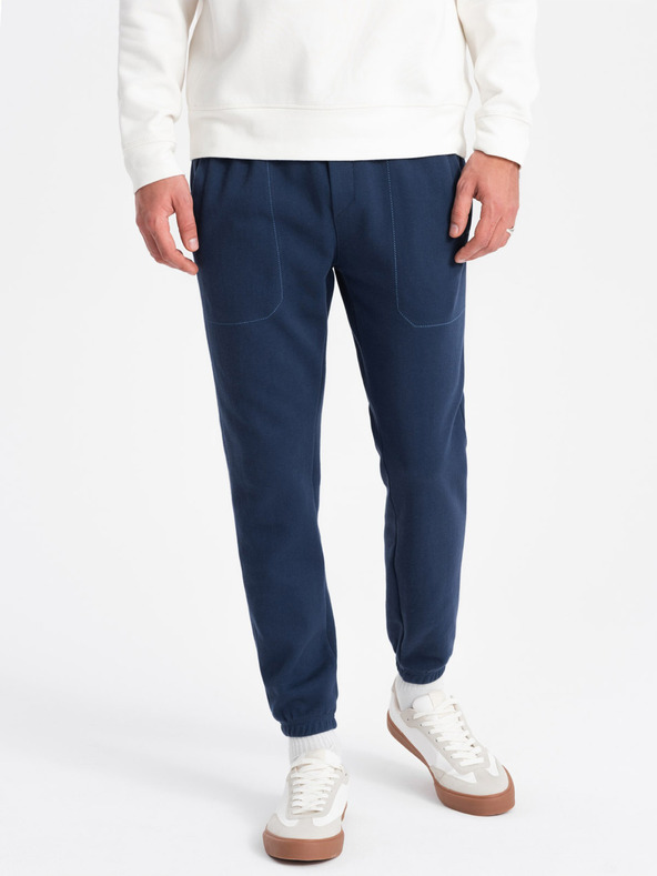 Ombre Clothing Tmavomodré pánske tepláky Ombre Clothing CARROT