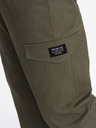 Ombre Clothing Tmavo zelené pánske cargo nohavice Ombre Oblečenie