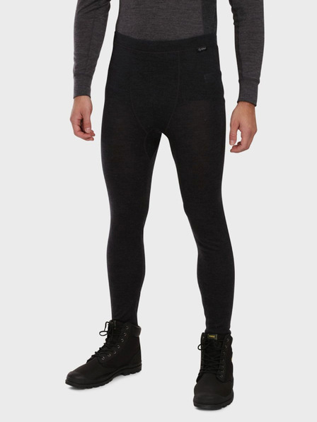 Kilpi Čierne pánske termo nohavice z merino vlny KILPI MAVORA BOTTOM
