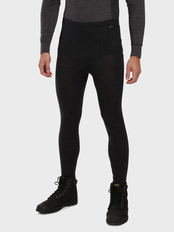 Kilpi Čierne pánske termo nohavice z merino vlny KILPI MAVORA BOTTOM