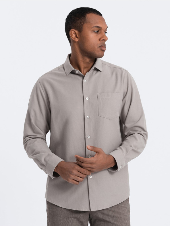 Ombre Clothing Šedá pánska košeľa Ombre Oblečenie