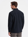 Ombre Clothing Tmavomodrá pánska košeľa Ombre Clothing na vrchné oblečenie